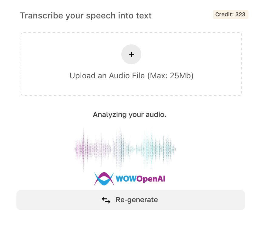 Upload, Analyze, Generate.
