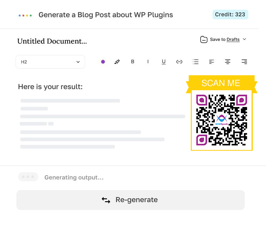 Generate, edit, export.